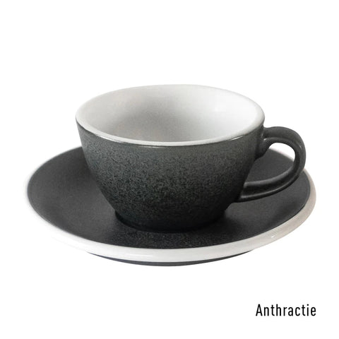 Loveramics Egg Flat White Cup & Saucer 150ml - Anthracite