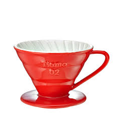Tiamo Ceramic 2-4 cups flat bottom ceramic dripper-red