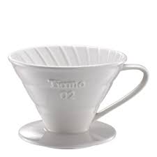 Tiamo Ceramic 2-4 cups flat bottom ceramic dripper white